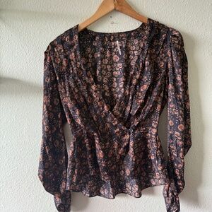 Free People: A NIGHT WITH YOU women’s wrap blouse